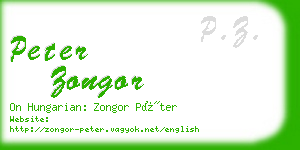 peter zongor business card